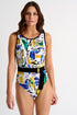 Shan Classique Belted high-neck one-piece